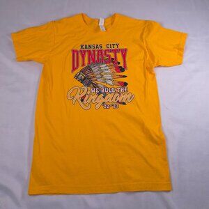 Kansas City Chefs Dynasty Yellow Graphic T-Shirt Tultex Unisex Size Medium NWOT